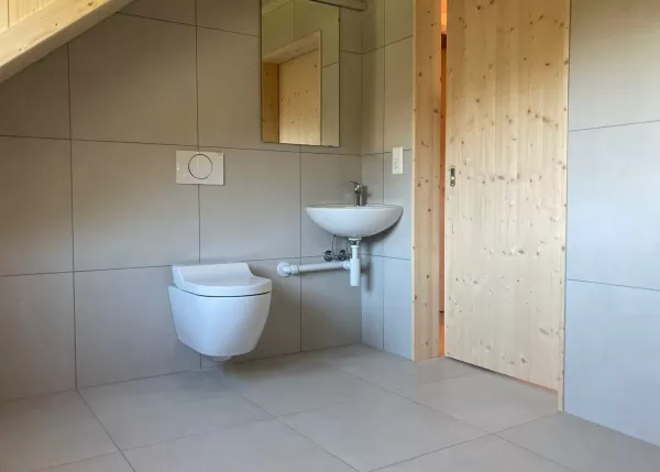 Bei unserem jüngsten Umbauprojekt haben wir uns für die ausschließliche Verwendung von einheimischem Holz entschieden. Jedes Detail wurde sorgfältig geplant und von unserem Team in der Zimmerei Hirschi handgefertigt. Mit unserer langjährigen Erfahrung und Leidenschaft für nachhaltige Bauweise konnten wir erneut ein Projekt erfolgreich abschließen.  **Ihre Vorteile:** - Verwendung von lokalem, nachhaltigem Holz - Präzise Handwerkskunst - Maßgeschneiderte Lösungen für Ihr Bauvorhaben